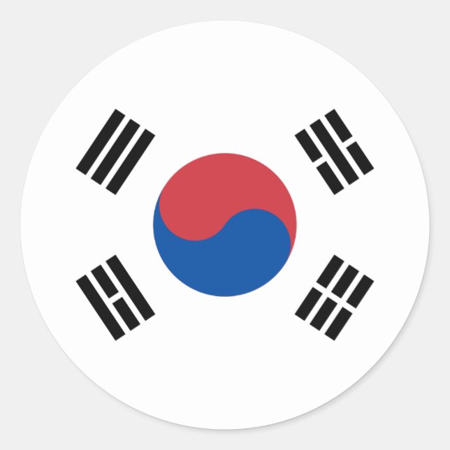 South Korean Flag, Flag of South Korea Classic Round Sticker (Front)