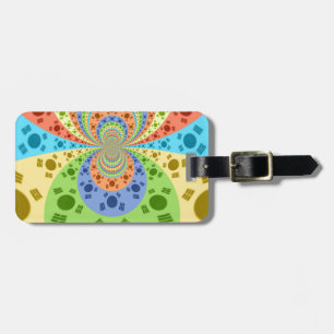 South Korean Flag Inspired Abstract Art Print Luggage Tag