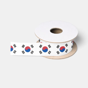 South Korean Flag - Korea - Taegeukgi - 대한민 Satin Ribbon
