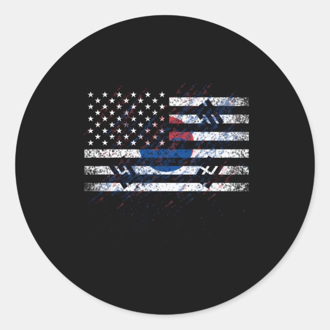 South Korean Flag Korean American Flag Classic Round Sticker (Front)
