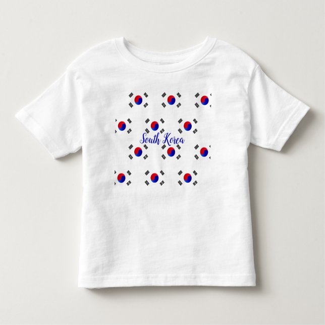 South Korean Flag Patterned Toddler T-Shirt (Front)
