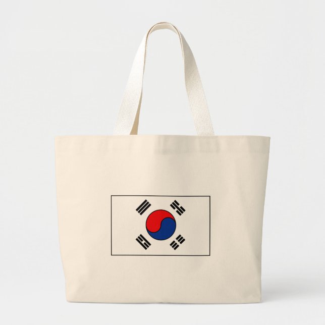 South Korean Flag T-shirts and Gifts Large Tote Bag (Front)