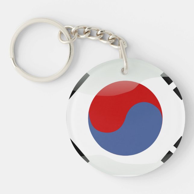 South Korean glossy flag Key Ring (Front)