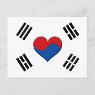 South Korean Heart Postcard