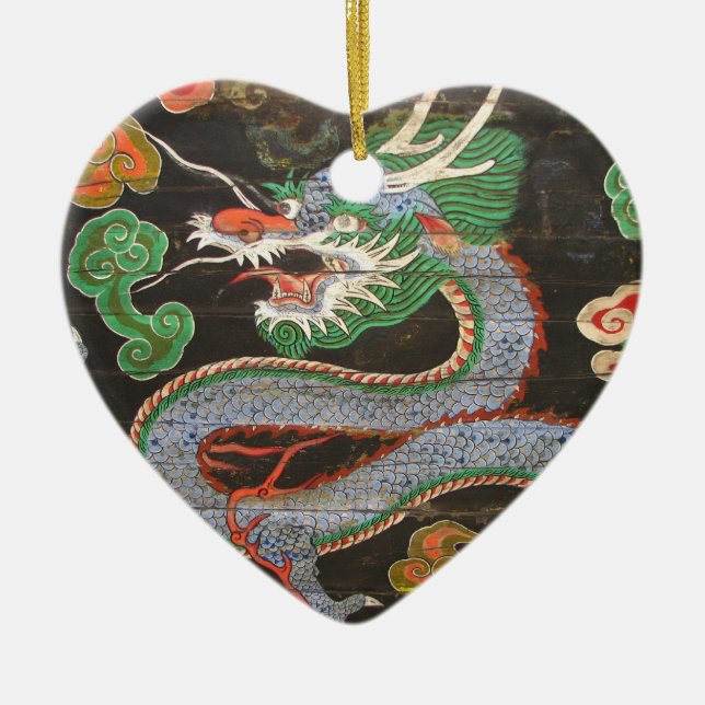 South Korean Namdaemun Sungnyemun Dragon Ceramic Tree Decoration (Front)