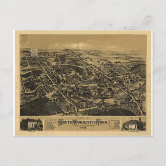South Manchester Connecticut in 1888 Postcard