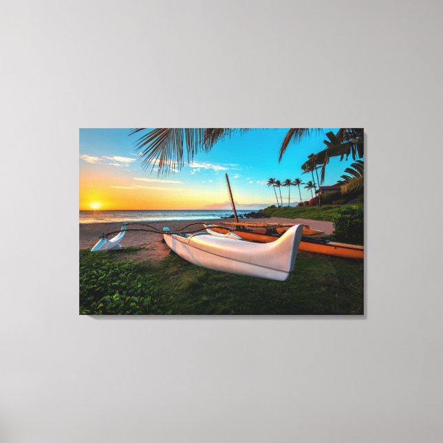 South Maui Beach at Sunset | Maui, Hawaii Canvas Print (Front)