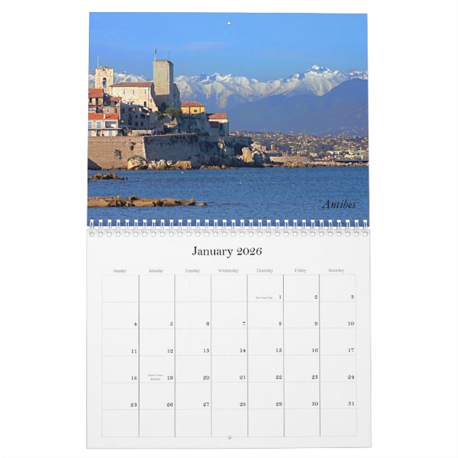 South of France Calendar (Jan 2026)