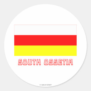 South Ossetia Flag with Name Classic Round Sticker