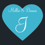 South Pacific Blue Custom Letter Weddings Heart Sticker<br><div class="desc">Invite Seals For Wedding Monograms - Wedding writers will wonder: how much are monogram Seals?  These small and stunning Designer Invite Seals For Wedding Monograms will be made for  wedding type Monograms and additional wedding accessories. - Seals For Invites - Custom Letter Weddings For Wedding Monograms & Names</div>