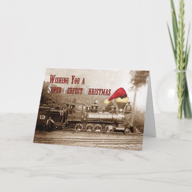 South Pacific Coast Locomotive Holiday Card (Front)