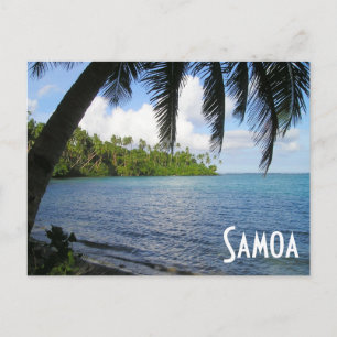 South Pacific Framed by Palm Tree, Samoa Postcard