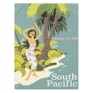 South Pacific vintage travel poster Tablecloth