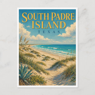 South Padre Island Texas Beach Dunes GeoSaga Postcard