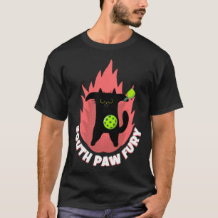 South Paw Fury Angry Cat Pickleball T-Shirt