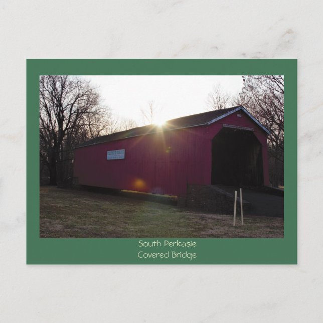 South Perkasie Covered Bridge Postcard (Front)