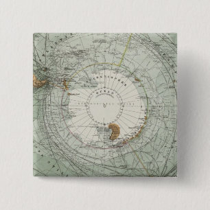 South Polar Region Map 15 Cm Square Badge