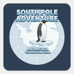 South Pole Adventure Antarctica Expedition Team Square Sticker