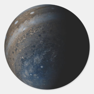South pole of Jupiter image from Juno Classic Round Sticker