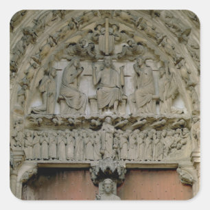 South Portal tympanum depicting Christ Enthroned w Square Sticker
