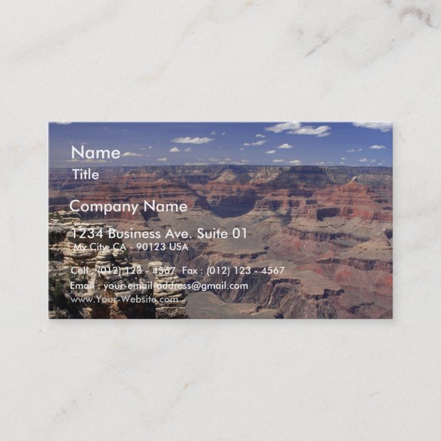South Rim Of The Grand Canyon In Arizona Business Card (Front)