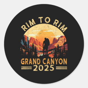 South Rim To North Rim Grand Canyon 2025 Hiking Classic Round Sticker