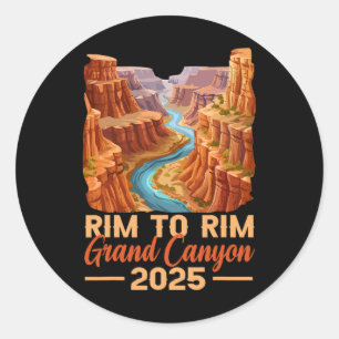South Rim To North Rim Grand Canyon 2025 Hiking Ou Classic Round Sticker