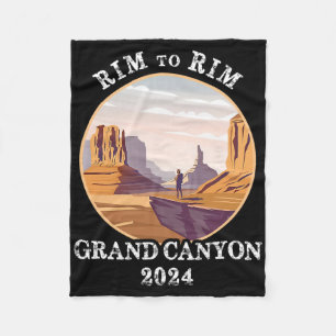 South Rim To North Rim Grand Canyon National Park Fleece Blanket
