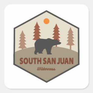 South San Juan Wilderness Colorado Bear Square Sticker