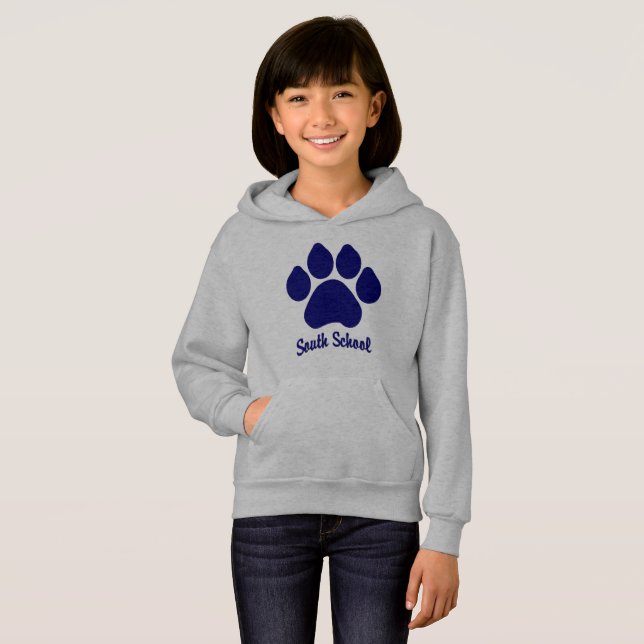 South School Hoodie with Paw (Front Full)