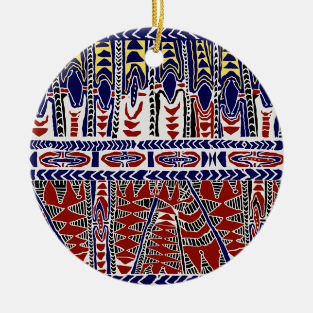 South Seas Samoa Batik Ceramic Tree Decoration (Front)