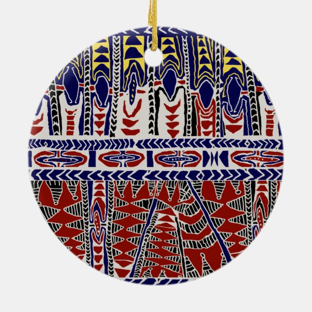 South Seas Samoa Batik Ceramic Tree Decoration (Back)