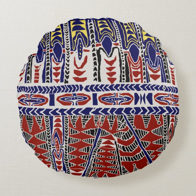 South Seas Samoa Batik Round Cushion (Front)