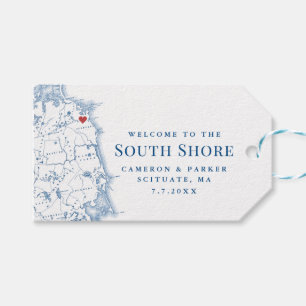 South Shore Massachusetts Map Elegant Wedding Gift Tags