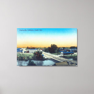 South Side Aerial View of TownPorterville, CA Canvas Print