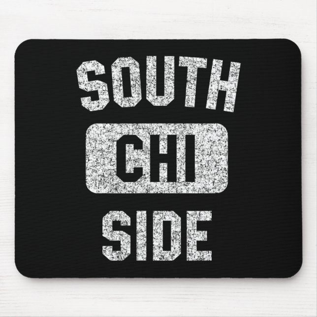 South Side Chi Gym Style Distressed White Print  Mouse Pad (Front)