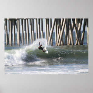 South side of Huntiungton Beach Pier Poster
