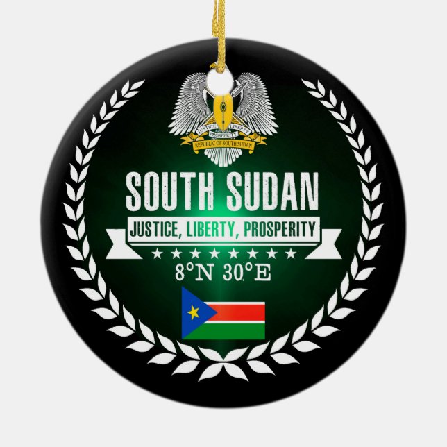 South Sudan Ceramic Tree Decoration (Back)