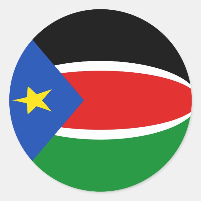 South Sudan Fisheye Flag Sticker (Front)
