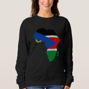 South Sudan Flag Africa Continent Silhouette South Sweatshirt