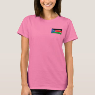 South Sudan Flag and Map dk T-Shirt