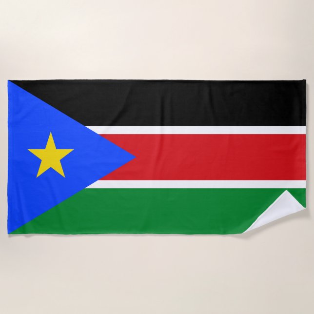 South Sudan Flag Beach Towel (Front)