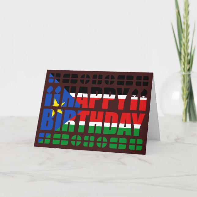South Sudan Flag Birthday Card (Front)