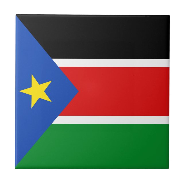 South Sudan Flag Ceramic Tile (Front)