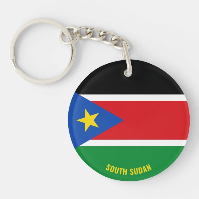 South Sudan Flag Charming Patriotic Key Ring (Front)