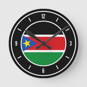 South Sudan Flag Elegant Round Clock
