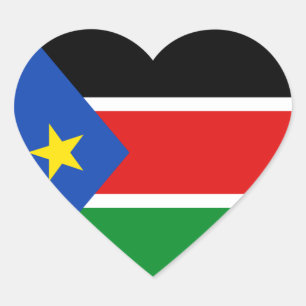 South Sudan Flag Heart Sticker