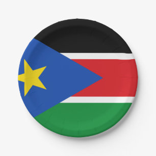 South Sudan Flag Paper Plate