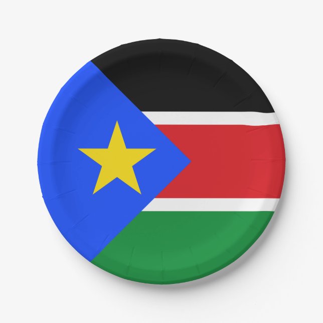 South Sudan Flag Paper Plate (Front)
