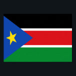 South Sudan Flag Poster<br><div class="desc">The South Sudanese flag is a horizontal tricolour fimbriated with white stripes and on the left side a triangle with a star in the middle. The used colours in the flag are blue, green, red, yellow, white, black. The proportion of the South Sudanese flag is 1:2. The Flag of South...</div>